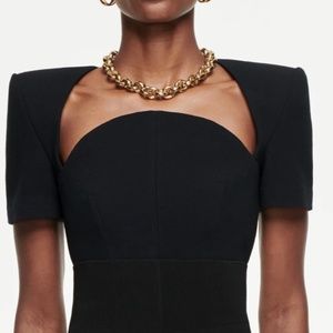 ROLAND MOURET Short Sleeve Moon Top - Black - US6